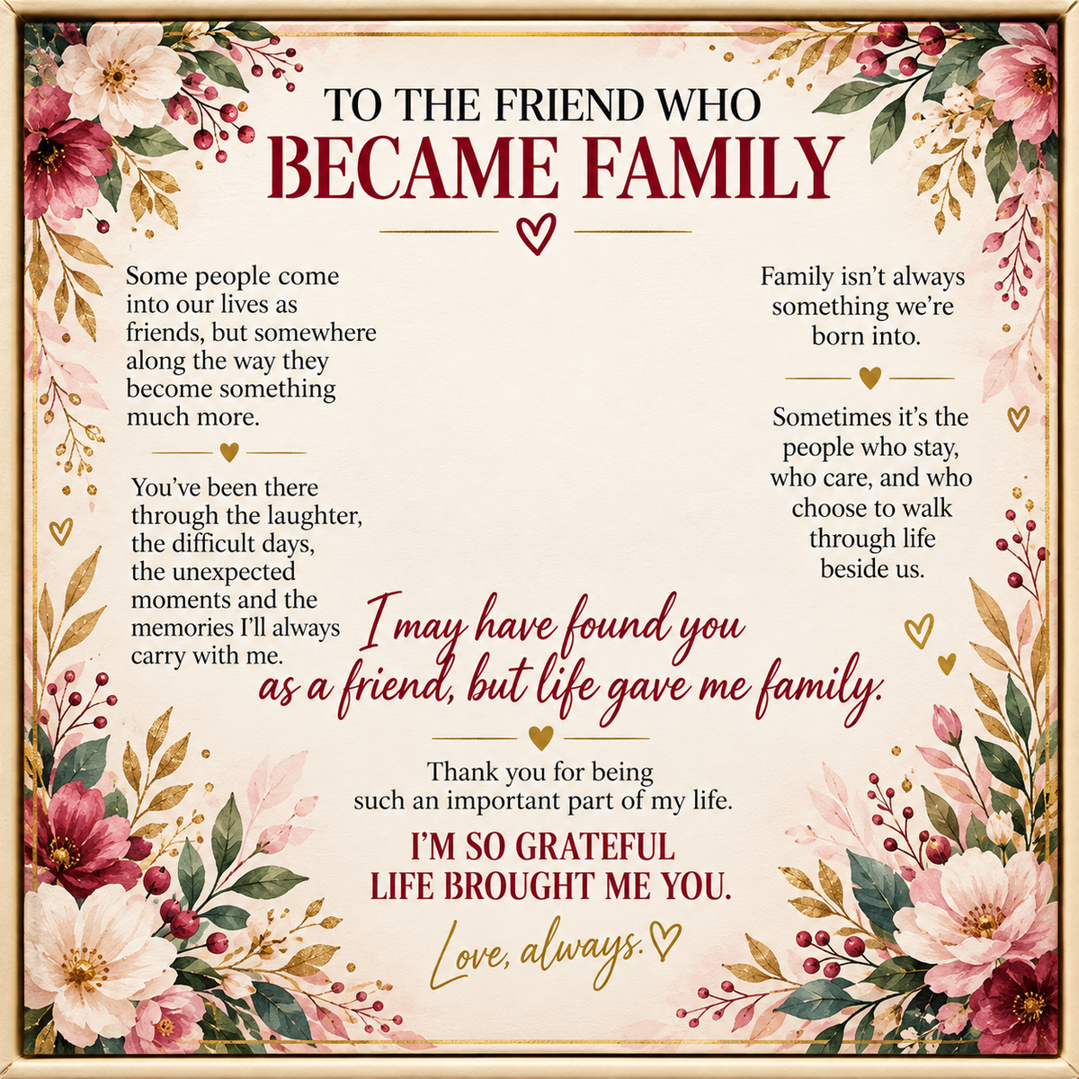 To The Friend Who Became Family - Love Knot Necklace