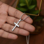 To My Husband - Christmas Artisan Cross Necklace