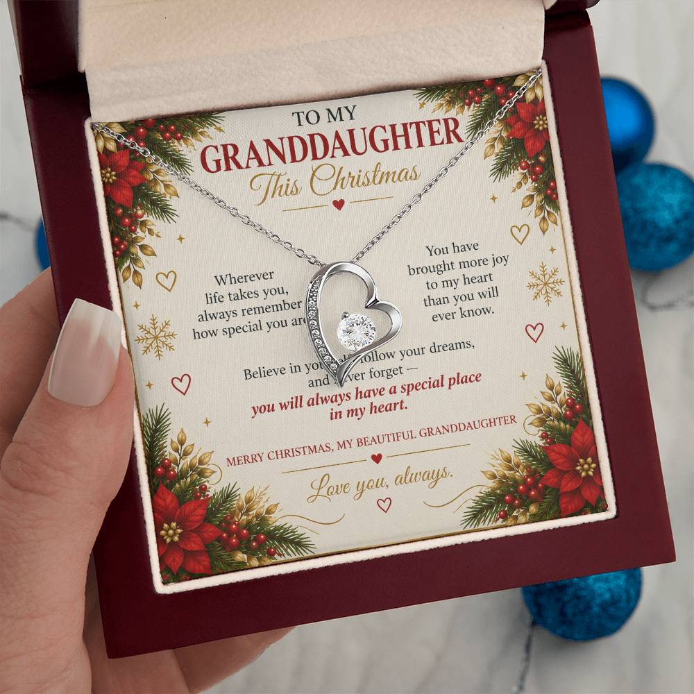 To My Granddaughter - Christmas Forever Love Necklace