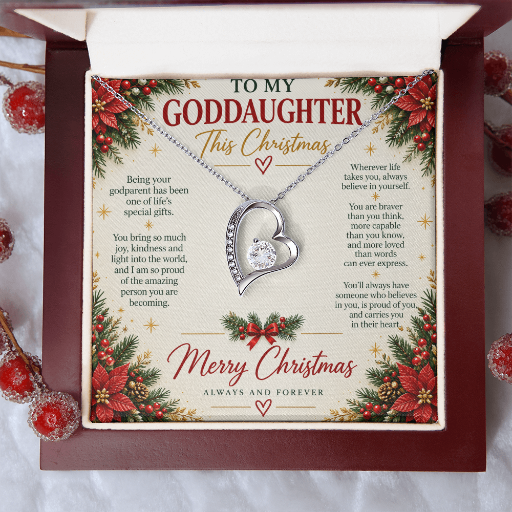 To My Goddaughter - Christmas Forever Love Necklace