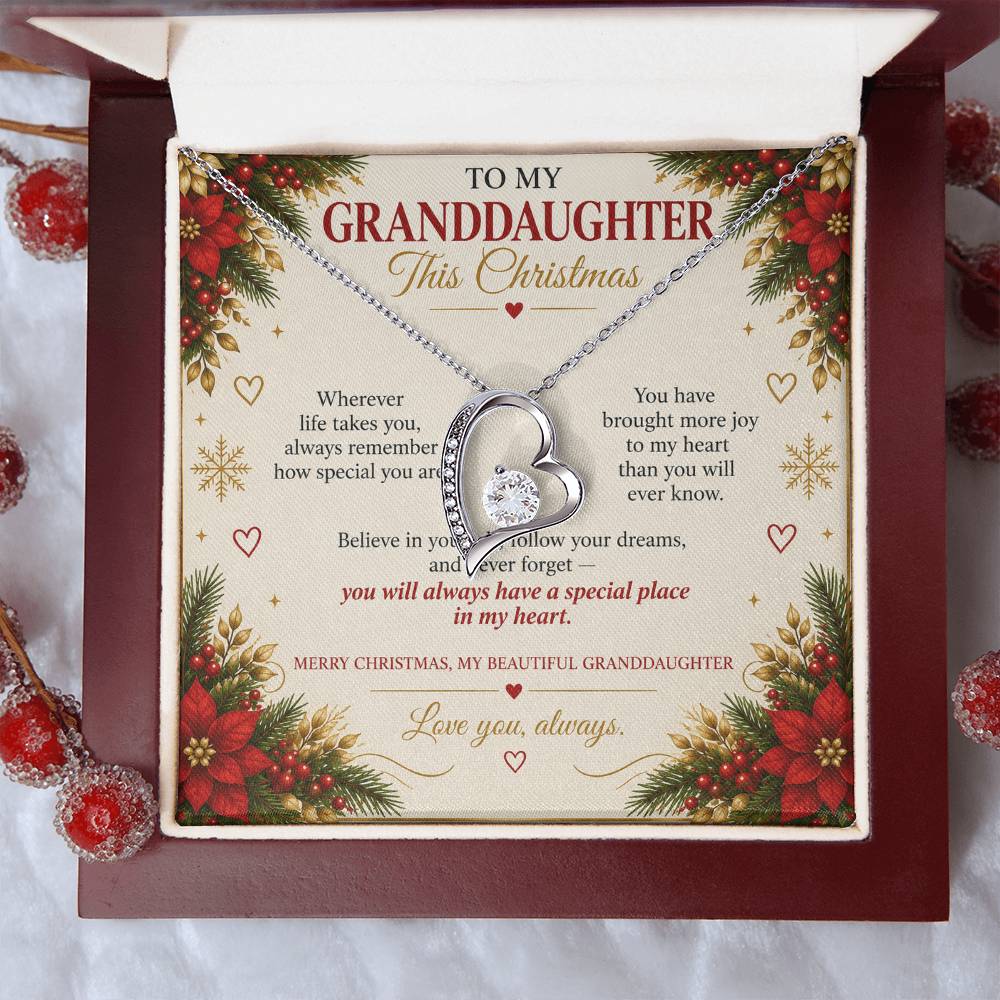 To My Granddaughter - Christmas Forever Love Necklace