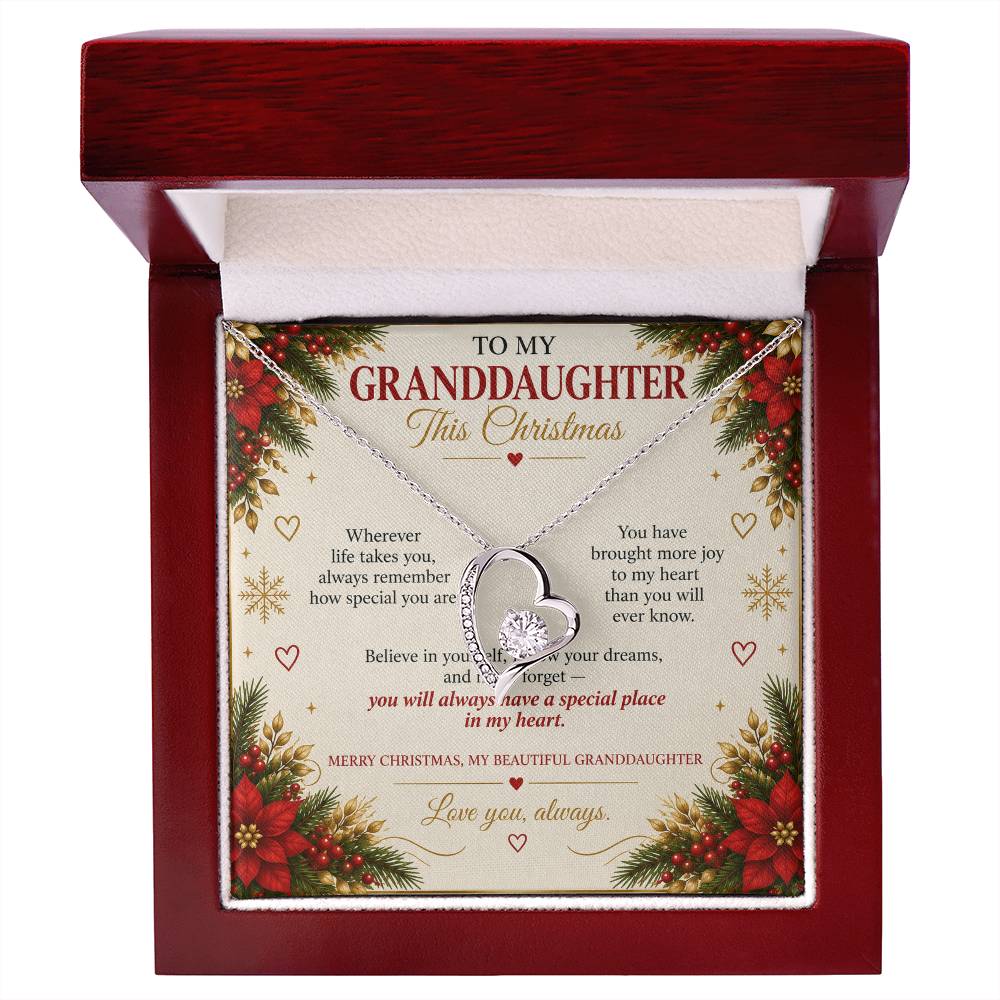 To My Granddaughter - Christmas Forever Love Necklace