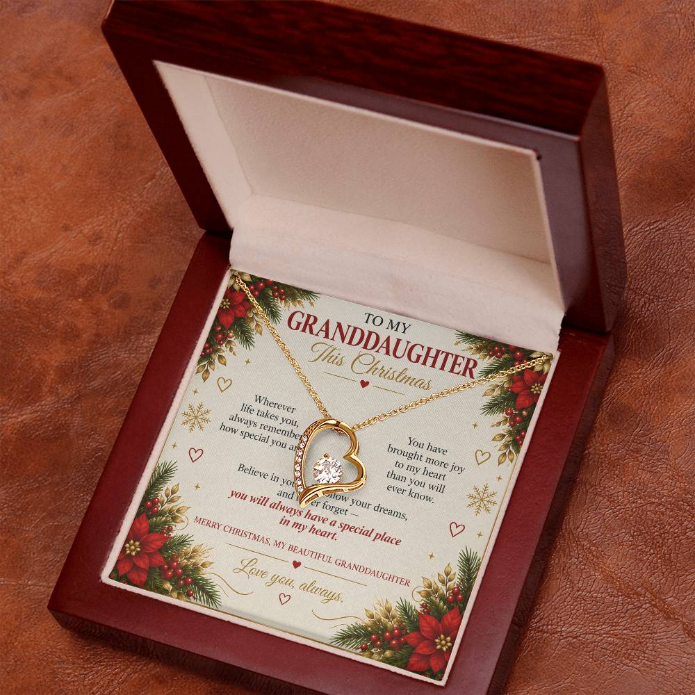 To My Granddaughter - Christmas Forever Love Necklace