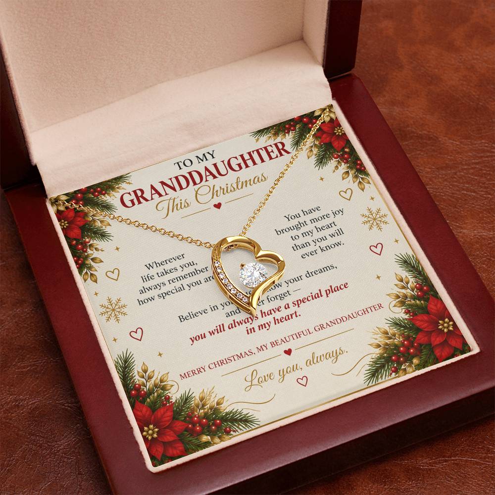 To My Granddaughter - Christmas Forever Love Necklace