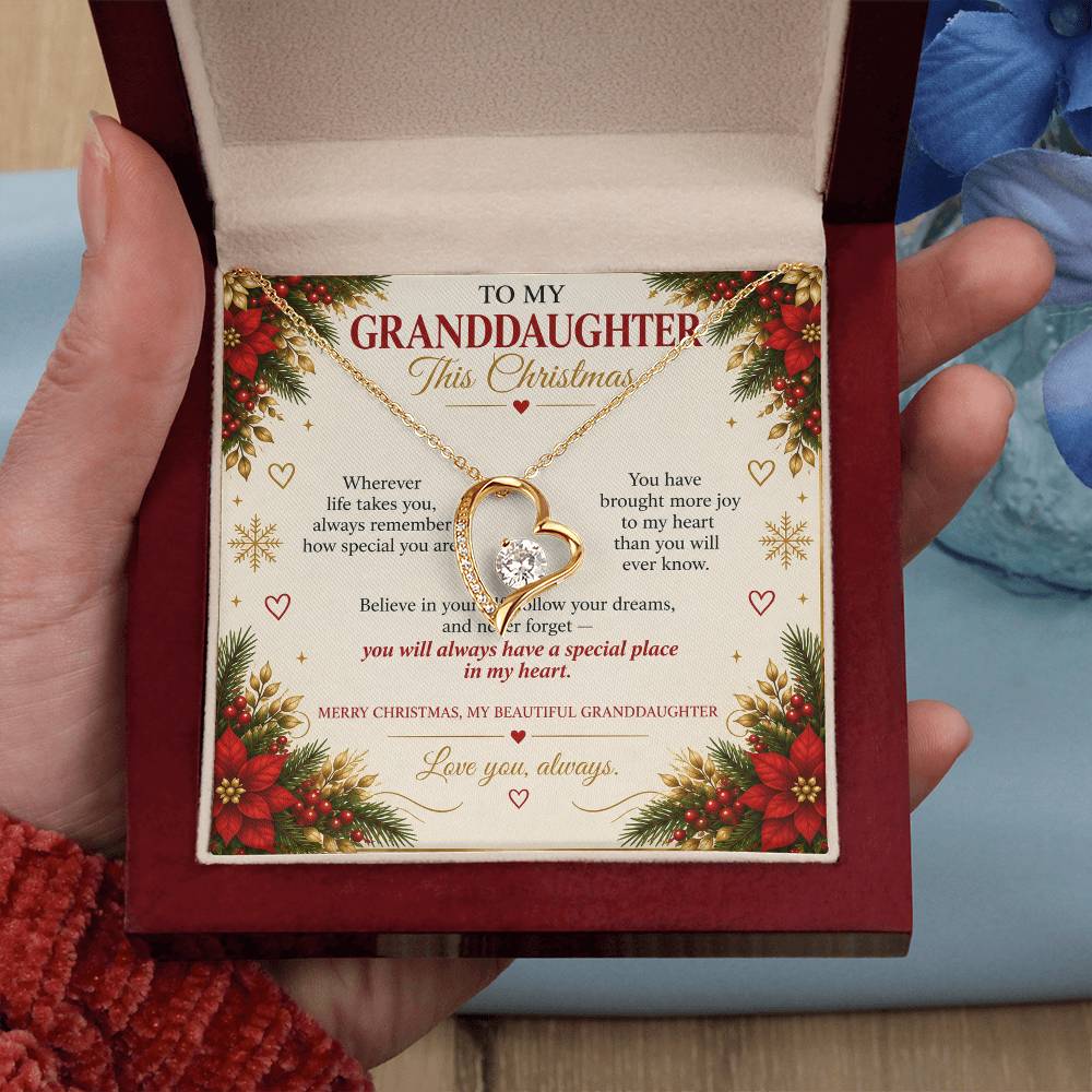 To My Granddaughter - Christmas Forever Love Necklace