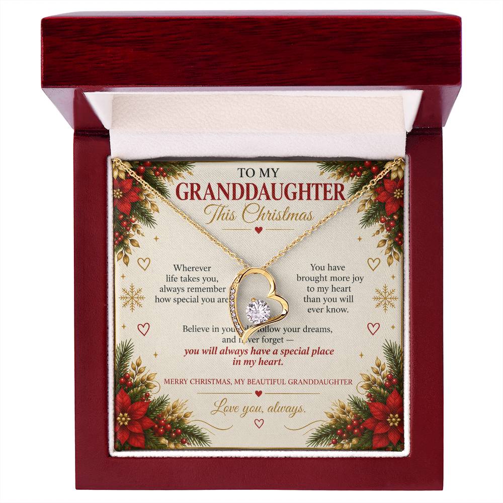 To My Granddaughter - Christmas Forever Love Necklace