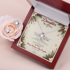 To My Daughter - Christmas Love Knot Necklace & Earring Set
