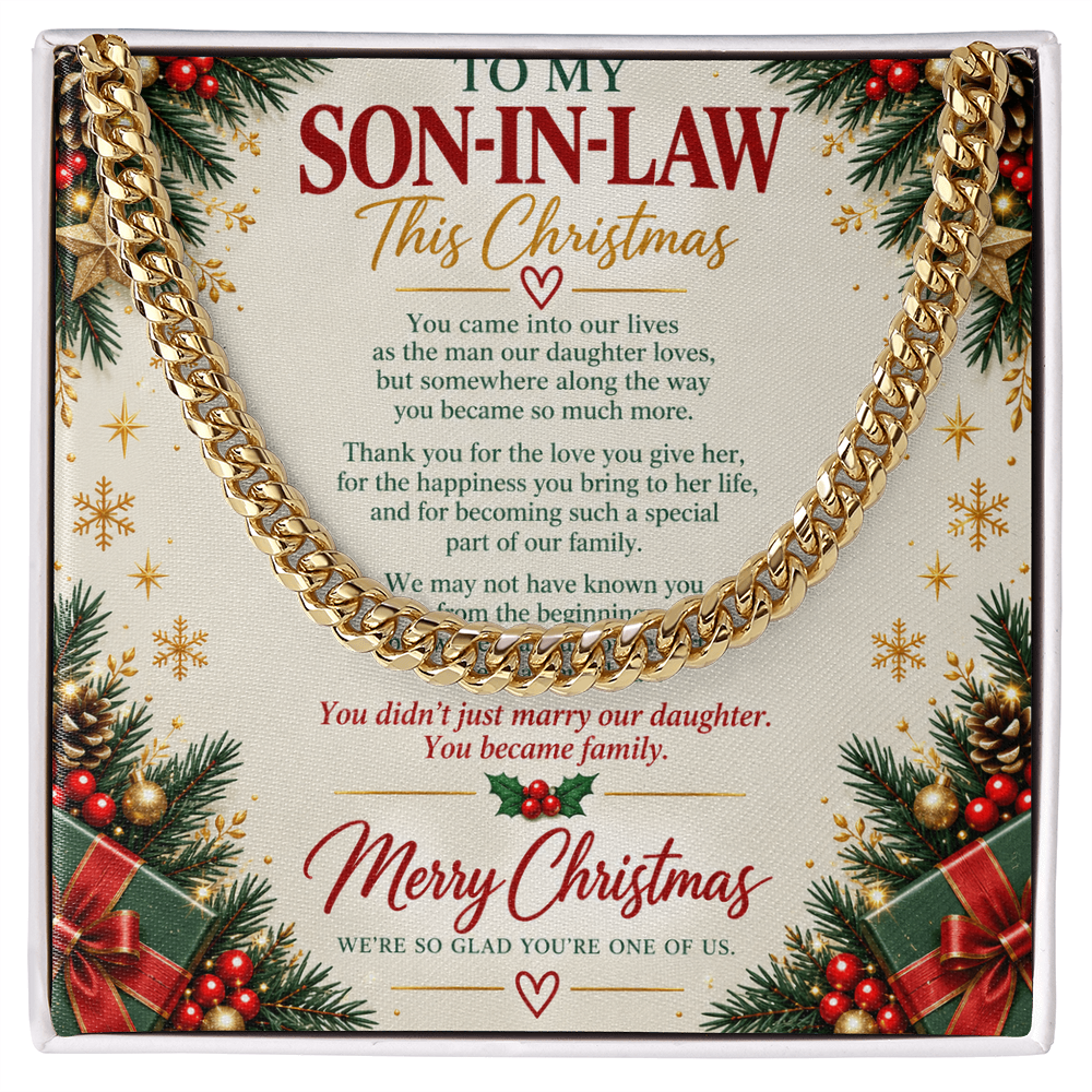 To My Son-in-Law - Christmas Cuban Link Chain