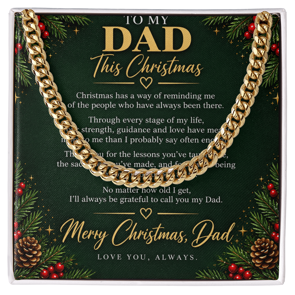 To My Dad - Christmas Cuban Link Chain