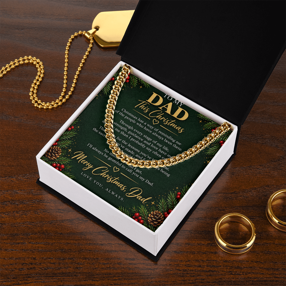 To My Dad - Christmas Cuban Link Chain