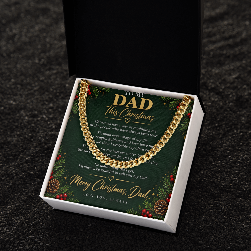 To My Dad - Christmas Cuban Link Chain