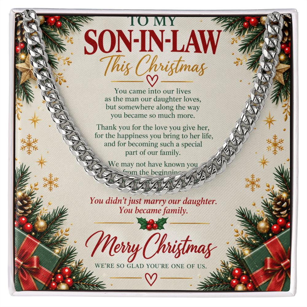 To My Son-in-Law - Christmas Cuban Link Chain