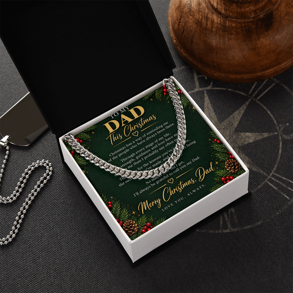 To My Dad - Christmas Cuban Link Chain