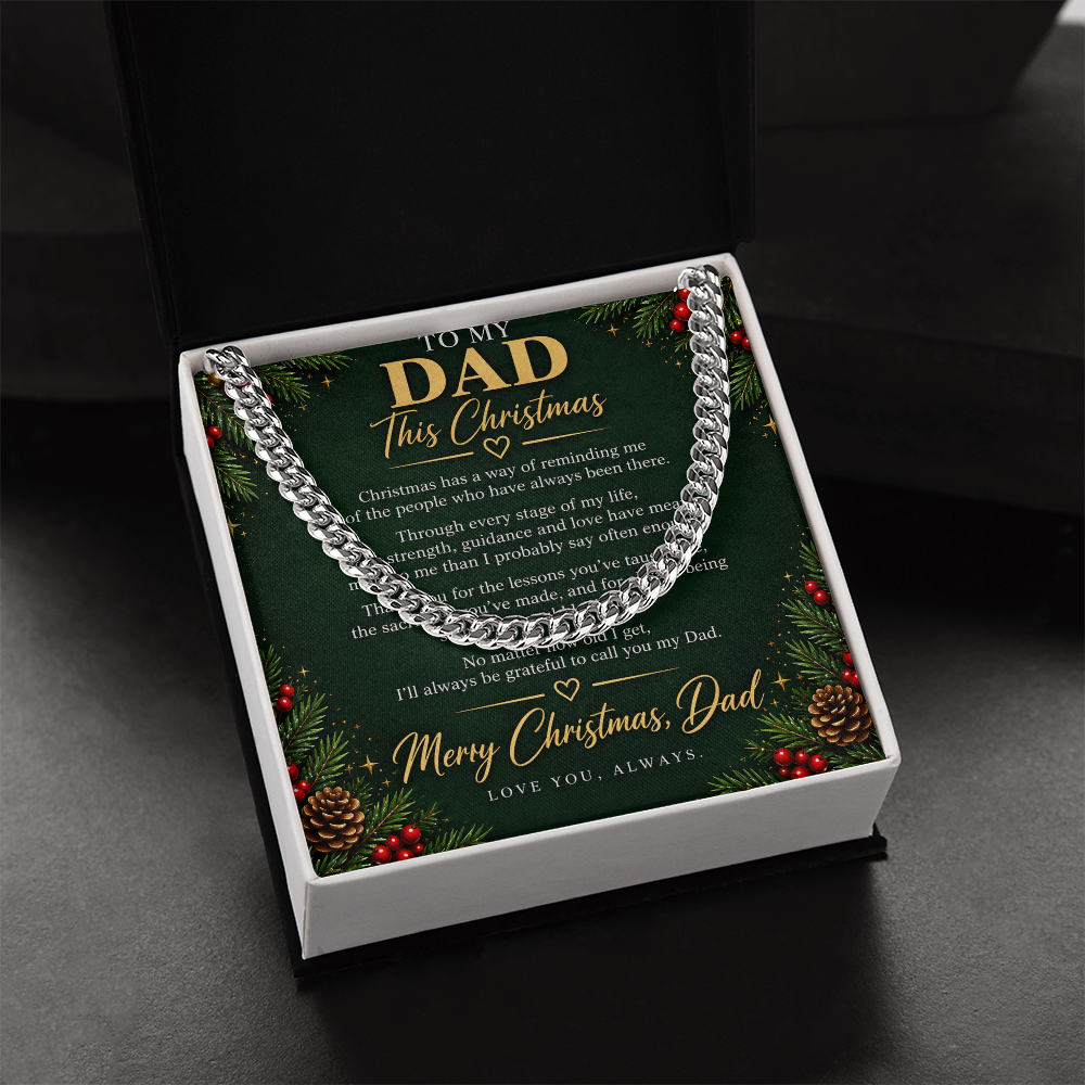 To My Dad - Christmas Cuban Link Chain
