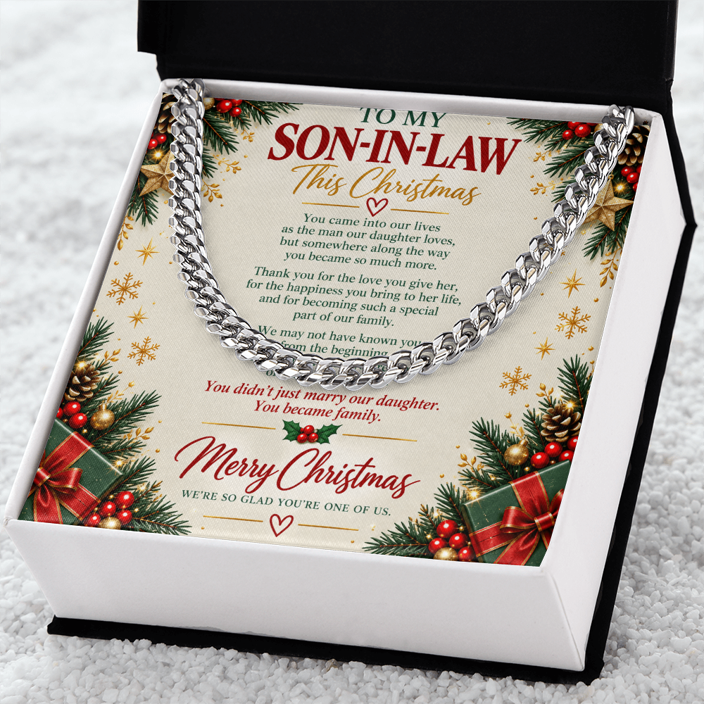 To My Son-in-Law - Christmas Cuban Link Chain