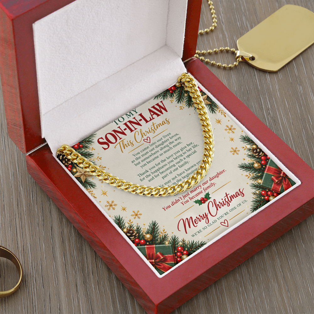 To My Son-in-Law - Christmas Cuban Link Chain