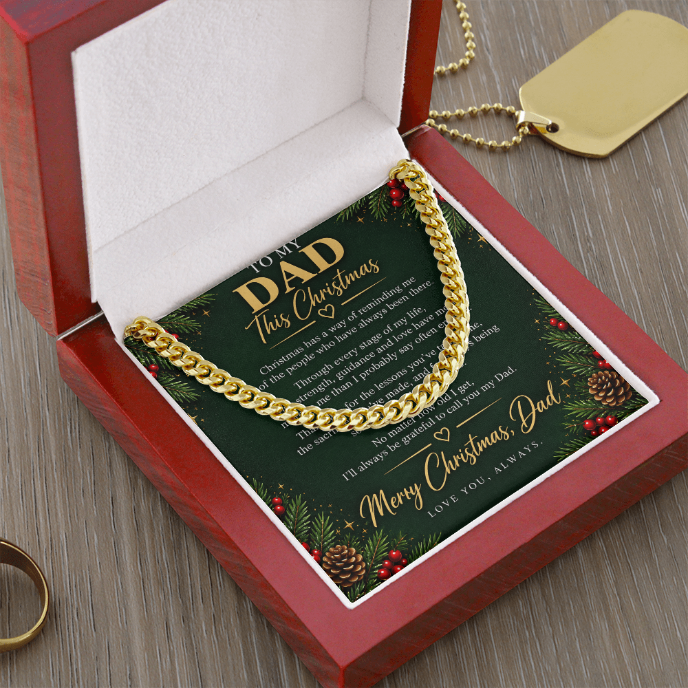 To My Dad - Christmas Cuban Link Chain