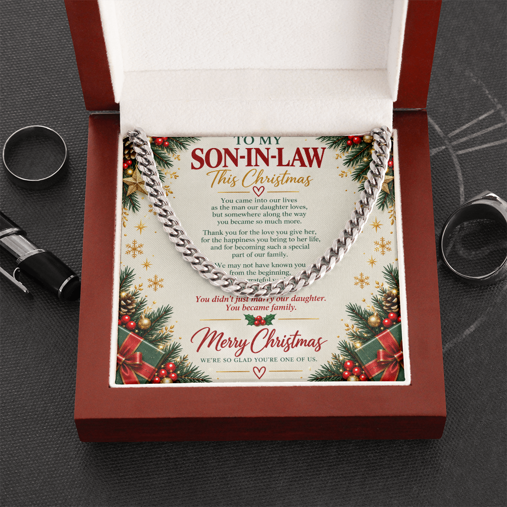 To My Son-in-Law - Christmas Cuban Link Chain