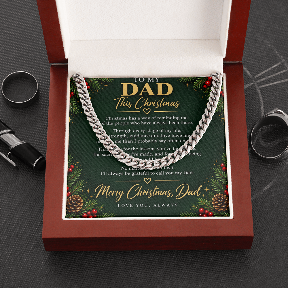 To My Dad - Christmas Cuban Link Chain