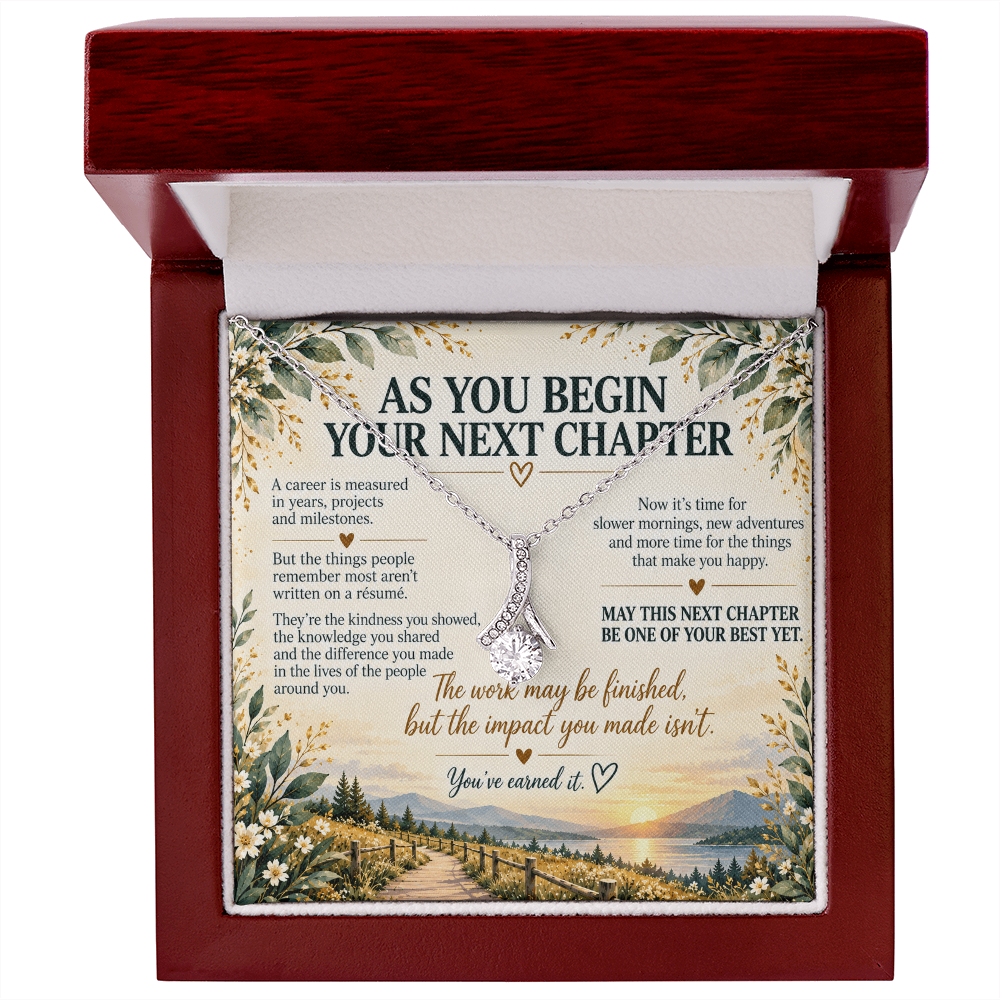 As You Begin Your Next Chapter - Retirement Alluring Beauty Necklace