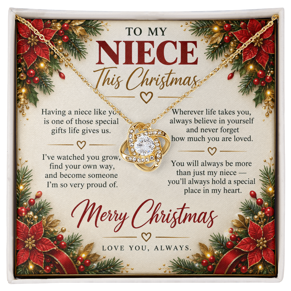 To My Niece - Christmas Love Knot Necklace