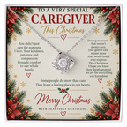 To a Very Special Caregiver - Christmas Love Knot Necklace