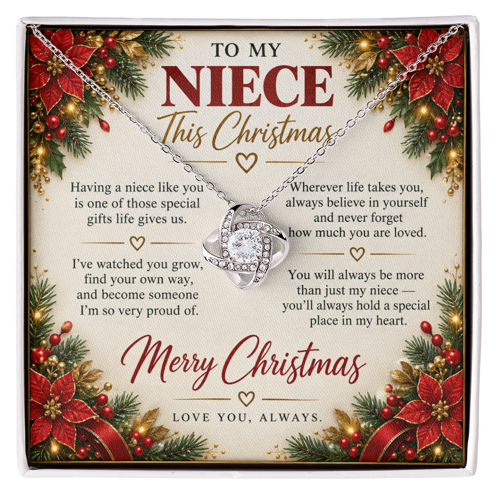 To My Niece - Christmas Love Knot Necklace