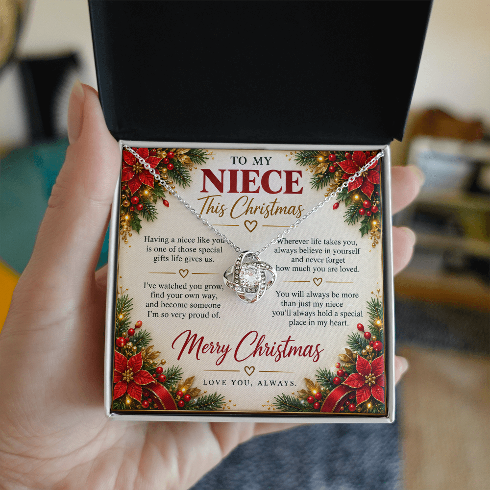 To My Niece - Christmas Love Knot Necklace