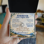 Wherever Life Takes You - Moving Away Love Knot Necklace