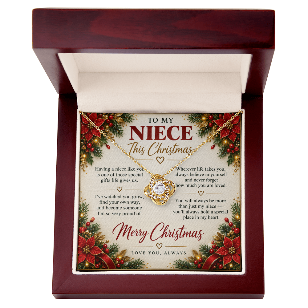 To My Niece - Christmas Love Knot Necklace