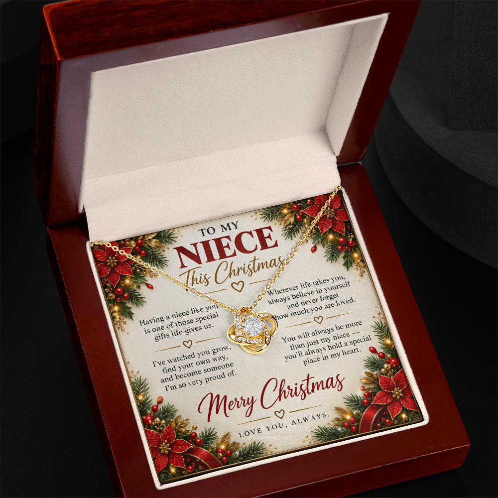 To My Niece - Christmas Love Knot Necklace