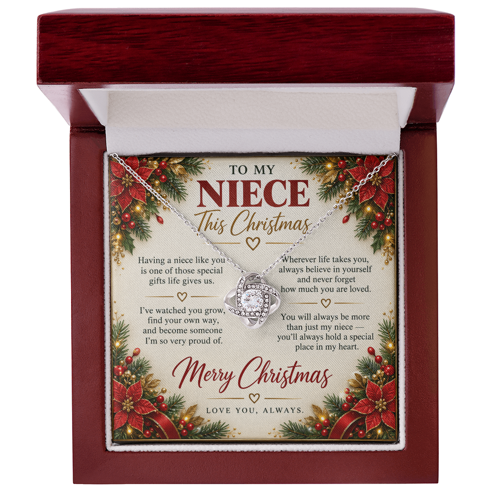 To My Niece - Christmas Love Knot Necklace