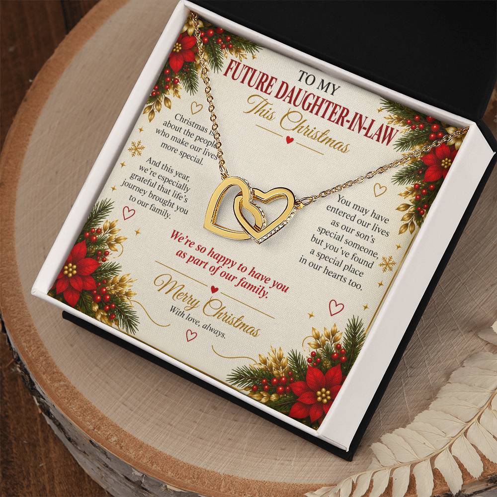To My Future Daughter-in-Law - Christmas Interlocking Hearts Necklace