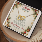 To My Mom - Christmas Interlocking Hearts Necklace