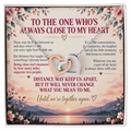 Always Close To My Heart - Long Distance Interlocking Hearts Necklace