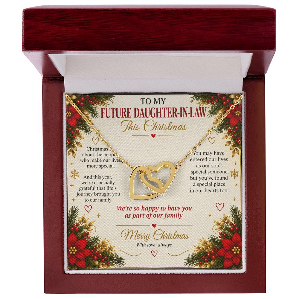 To My Future Daughter-in-Law - Christmas Interlocking Hearts Necklace