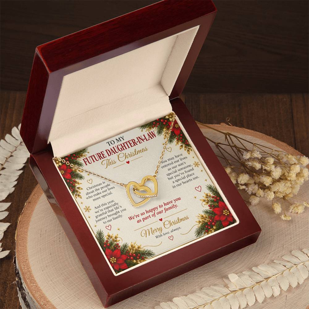 To My Future Daughter-in-Law - Christmas Interlocking Hearts Necklace