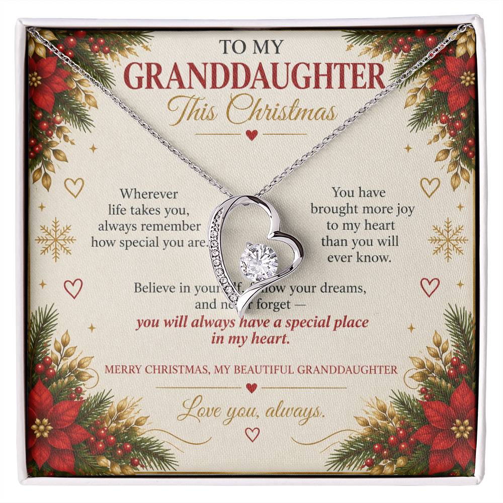 To My Granddaughter - Christmas Forever Love Necklace