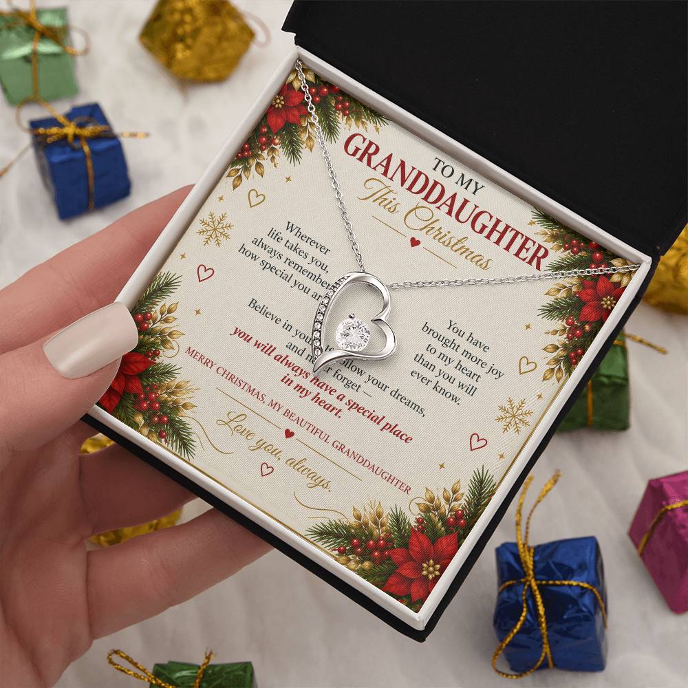 To My Granddaughter - Christmas Forever Love Necklace