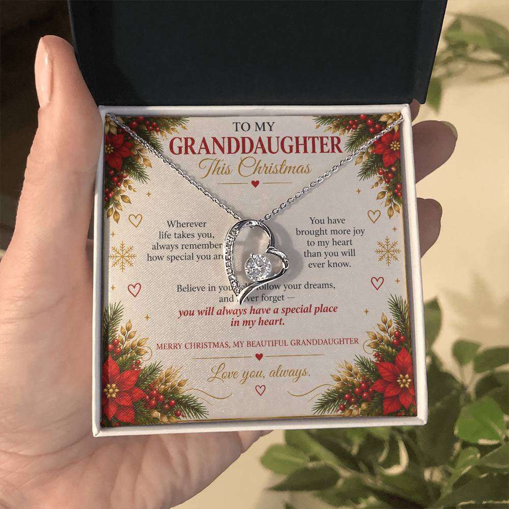 To My Granddaughter - Christmas Forever Love Necklace