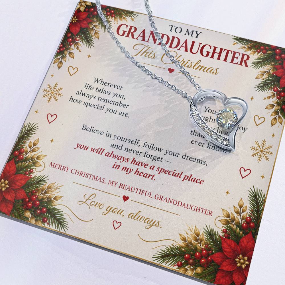 To My Granddaughter - Christmas Forever Love Necklace