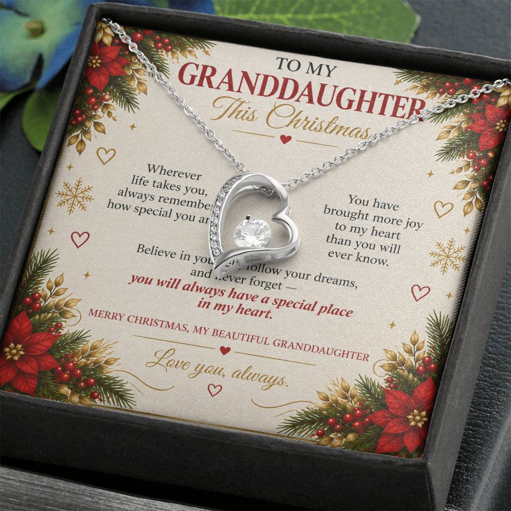To My Granddaughter - Christmas Forever Love Necklace