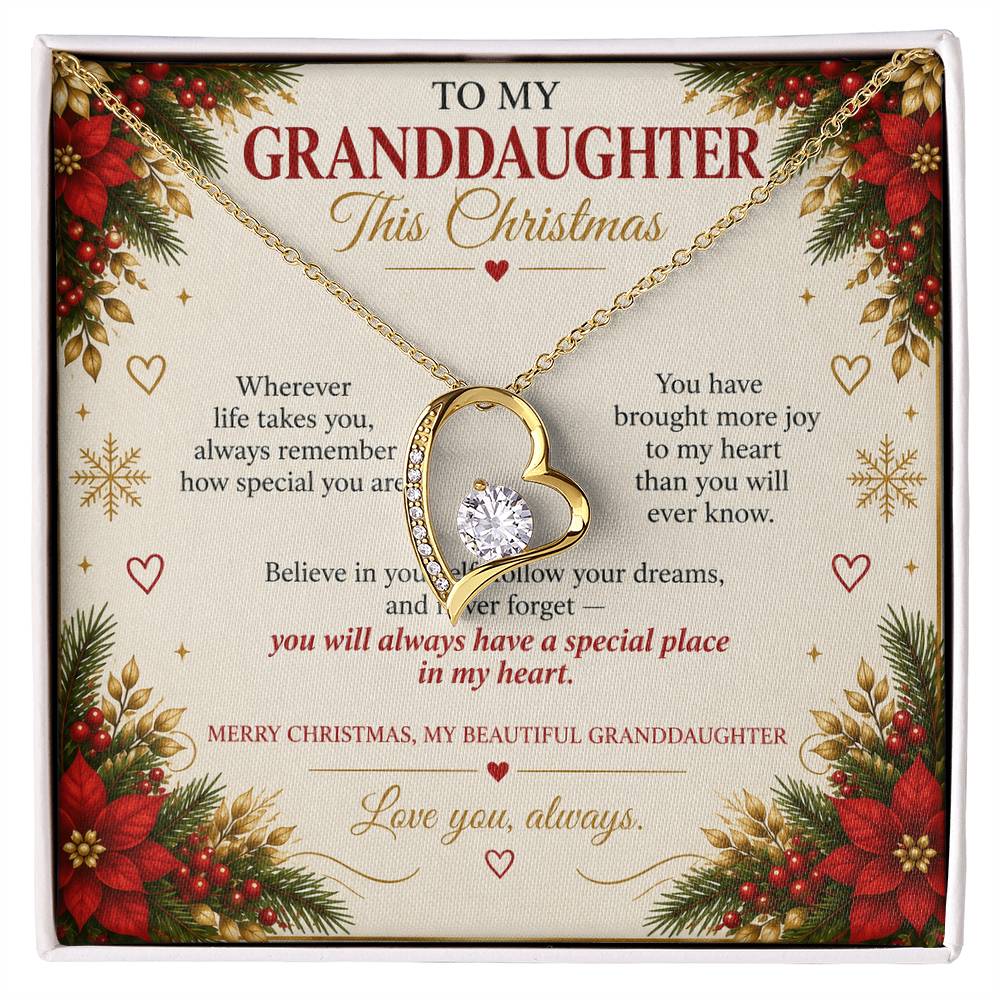 To My Granddaughter - Christmas Forever Love Necklace