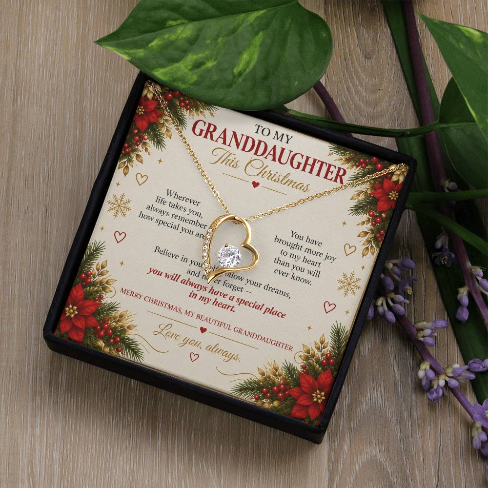 To My Granddaughter - Christmas Forever Love Necklace