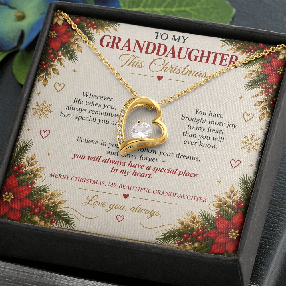 To My Granddaughter - Christmas Forever Love Necklace